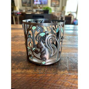 Sonoma Candle Holder Squirrel Design Metal & Enamel Woodland Theme 3.5" Tall Mad